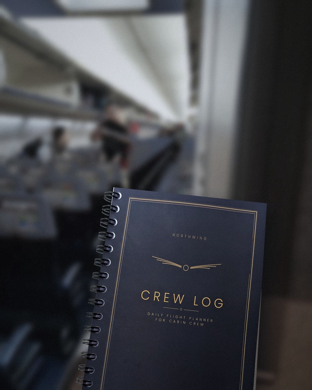 Northwing Crew Log in Midnight in the aircraft cabin