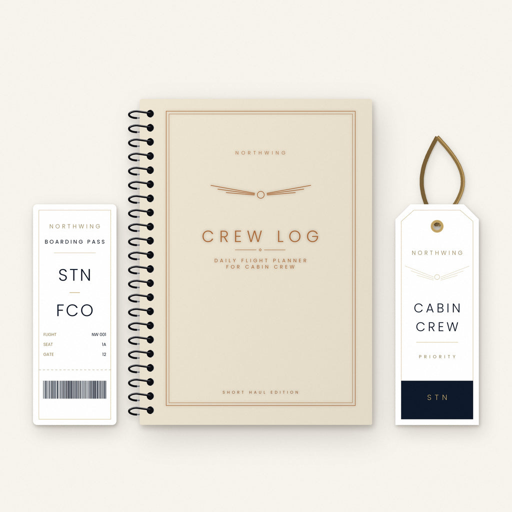 Northwing Crew Log in Vellum, cream cover with copper details
